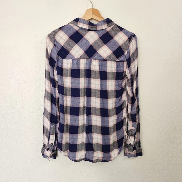 ROMEO + JULIET Pink Blue Plaid Button Down Size XS - Picture 3 of 6